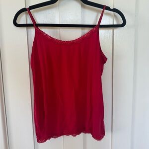 Red lace lined tank top